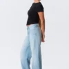 Ample Low Rise Loose Wide Jeans – Kimberley Blue – Light Blue Ample Low Rise Loose Wide Jeans – Kimberley Blue – Light Blue