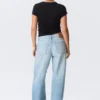 Ample Low Rise Loose Wide Jeans – Kimberley Blue – Light Blue Ample Low Rise Loose Wide Jeans – Kimberley Blue – Light Blue