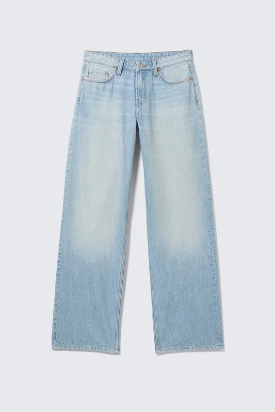 Ample Low Rise Loose Wide Jeans – Kimberley Blue – Light Blue Ample Low Rise Loose Wide Jeans – Kimberley Blue – Light Blue