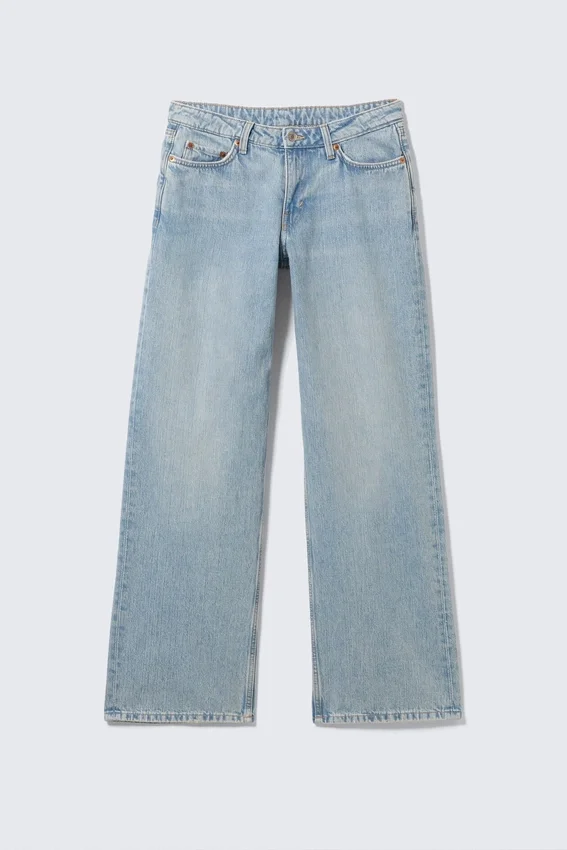 Ample Low Rise Loose Wide Jeans – Lip Blue – Light Blue Ample Low Rise Loose Wide Jeans – Lip Blue – Light Blue