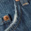 Ample Low Rise Loose Wide Jeans – Mine Blue – Medium Blue