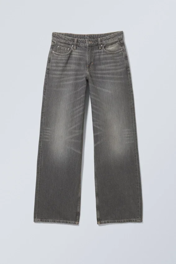 Ample Low Rise Loose Wide Jeans – Mine Grey – Dark Grey Ample Low Rise Loose Wide Jeans – Mine Grey – Dark Grey