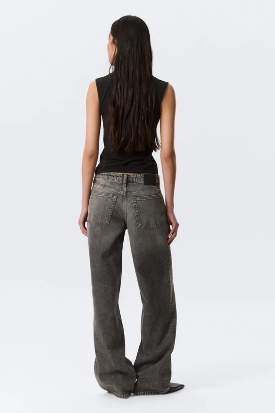 Ample Low Rise Loose Wide Jeans – Redondo Black – Black Ample Low Rise Loose Wide Jeans – Redondo Black – Black