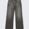 Ample Low Rise Loose Wide Jeans – Redondo Black – Black Ample Low Rise Loose Wide Jeans – Redondo Black – Black