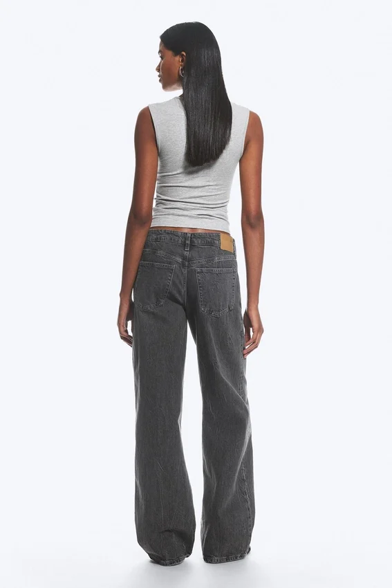 Ample Low Rise Loose Wide Jeans – Risso Black – Black Ample Low Rise Loose Wide Jeans – Risso Black – Black