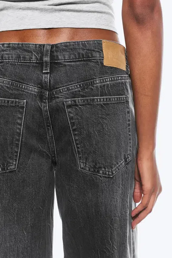 Ample Low Rise Loose Wide Jeans – Risso Black – Black Ample Low Rise Loose Wide Jeans – Risso Black – Black