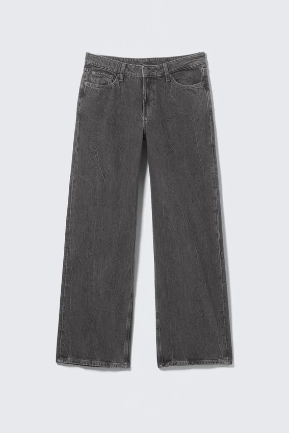 Ample Low Rise Loose Wide Jeans – Risso Black – Black Ample Low Rise Loose Wide Jeans – Risso Black – Black