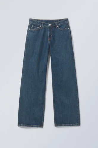 Ample Low Rise Loose Wide Jeans – Sapphire Blue