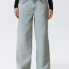 Ample Low Rise Loose Wide Jeans – Snow Blue – Light Blue Ample Low Rise Loose Wide Jeans – Snow Blue – Light Blue
