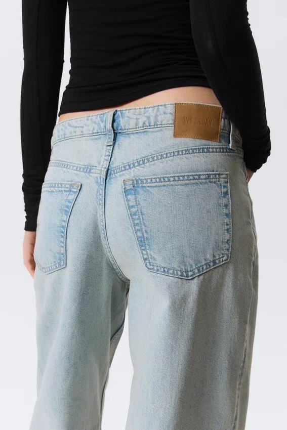 Ample Low Rise Loose Wide Jeans – Snow Blue – Light Blue Ample Low Rise Loose Wide Jeans – Snow Blue – Light Blue