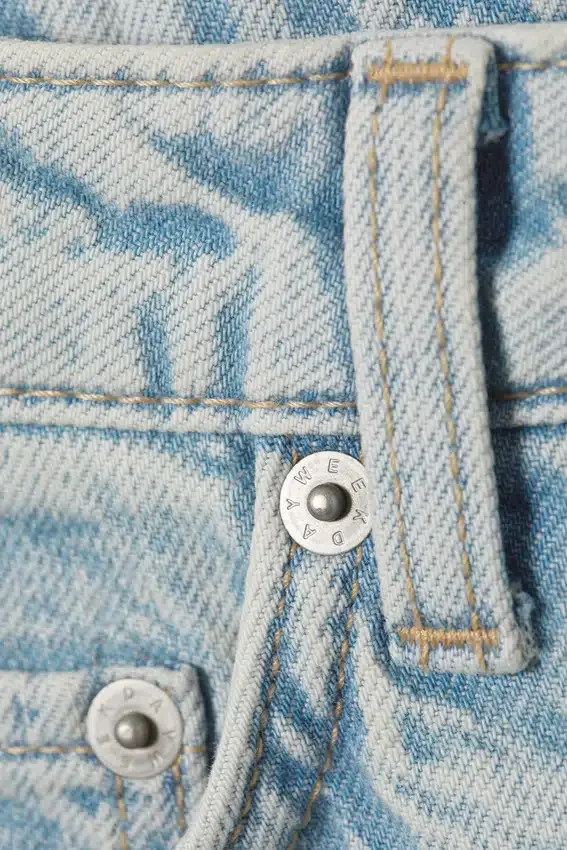 Ample Low Rise Loose Wide Jeans – Snow Blue – Light Blue Ample Low Rise Loose Wide Jeans – Snow Blue – Light Blue