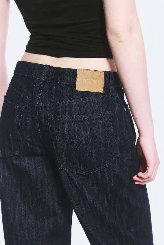 Ample Mid Rise Loose Wide Leg Jeans – Slub Rinse – Dark Blue Ample Mid Rise Loose Wide Leg Jeans – Slub Rinse – Dark Blue