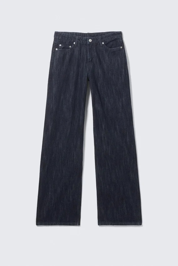 Ample Mid Rise Loose Wide Leg Jeans – Slub Rinse – Dark Blue Ample Mid Rise Loose Wide Leg Jeans – Slub Rinse – Dark Blue