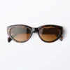 Angular Cat-Eye Sunglasses – Tortoiseshell – Brown Lenses