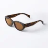 Angular Cat-Eye Sunglasses – Tortoiseshell – Brown Lenses