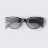 Angular Cat-Eye Sunglasses – Transparent Grey