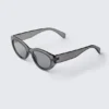 Angular Cat-Eye Sunglasses – Transparent Grey