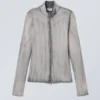Anja Zip Turtleneck Longsleeve Top – Grey Spray Wash Anja Zip Turtleneck Longsleeve Top – Grey Spray Wash