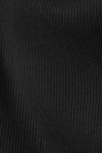 Annie Rib Boat-Neck Top – Black