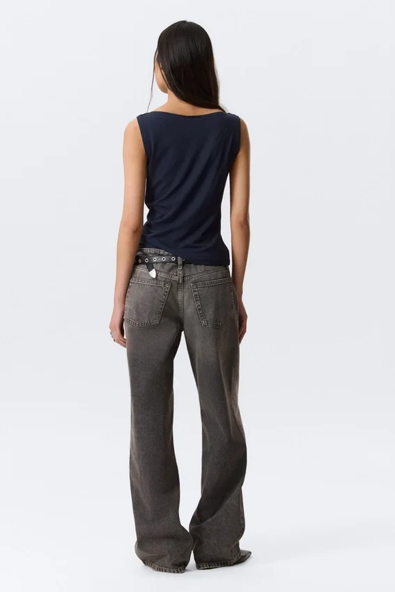 Annie Sleeveless Boat-Neck Top – Dark Blue Annie Sleeveless Boat-Neck Top – Dark Blue