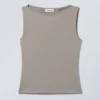 Annie Sleeveless Boat-Neck Top – Dusty Grey Annie Sleeveless Boat-Neck Top – Dusty Grey