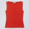Annie Sleeveless Boat-Neck Top – Red Annie Sleeveless Boat-Neck Top – Red