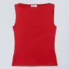 Annie Sleeveless Boat-Neck Top – Red Annie Sleeveless Boat-Neck Top – Red
