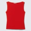 Annie Soft Sleeveless Boat-Neck Top – Red Annie Soft Sleeveless Boat-Neck Top – Red