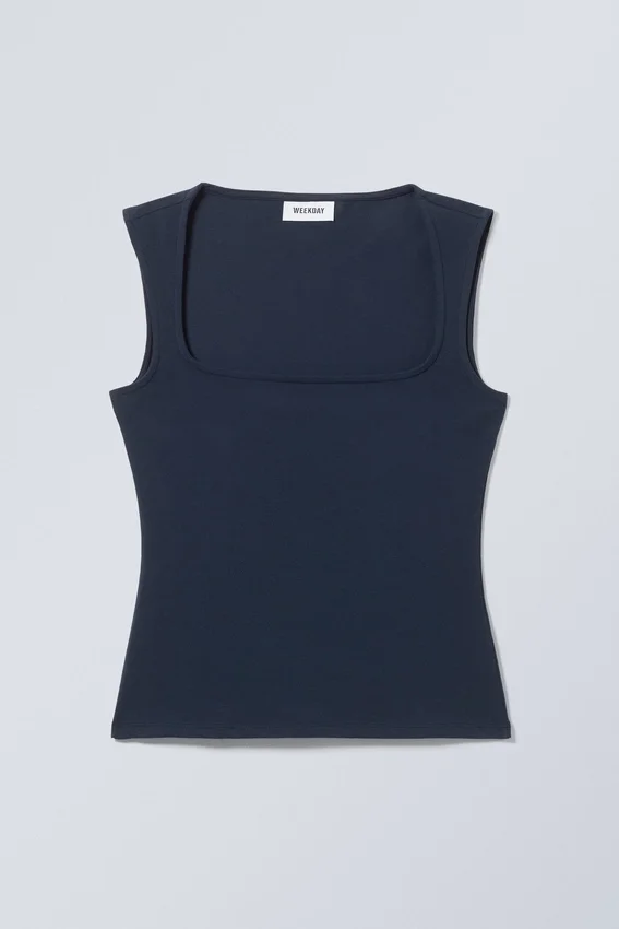 Antonia Square Neck Top – Dark Blue Antonia Square Neck Top – Dark Blue