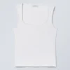 Antonia Square Neck Top – White Antonia Square Neck Top – White