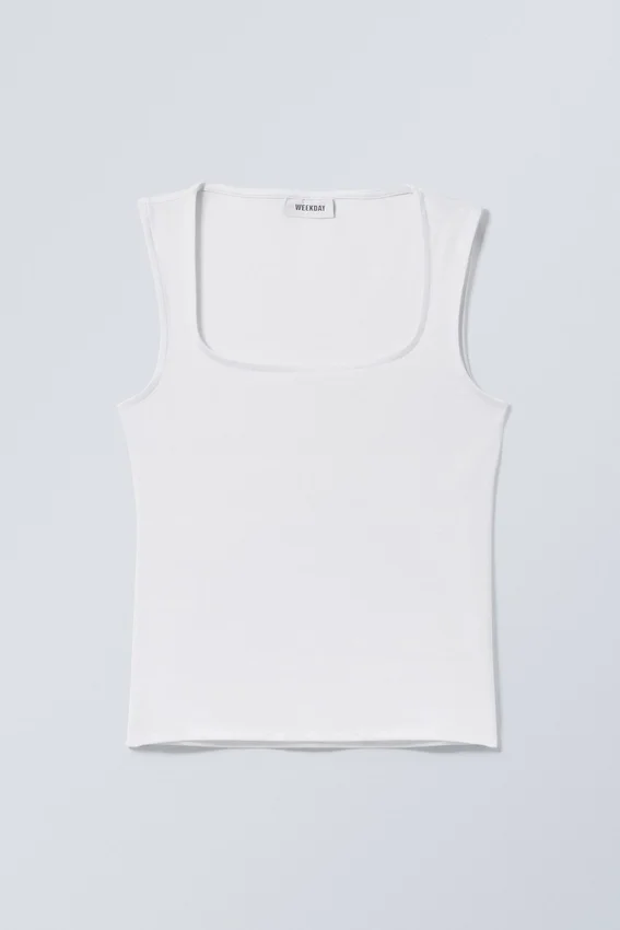 Antonia Square Neck Top – White Antonia Square Neck Top – White