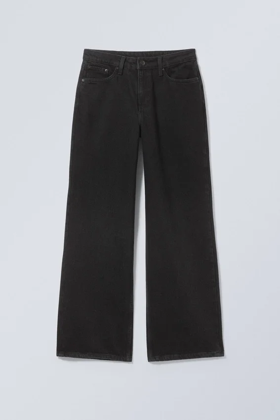 Area Mid Rise Loose Wide Jeans – Black Rinse – Black Area Mid Rise Loose Wide Jeans – Black Rinse – Black