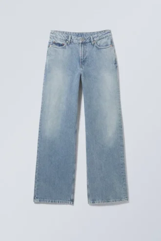 Area Mid Rise Loose Wide Jeans – Blue Fade – Medium Blue