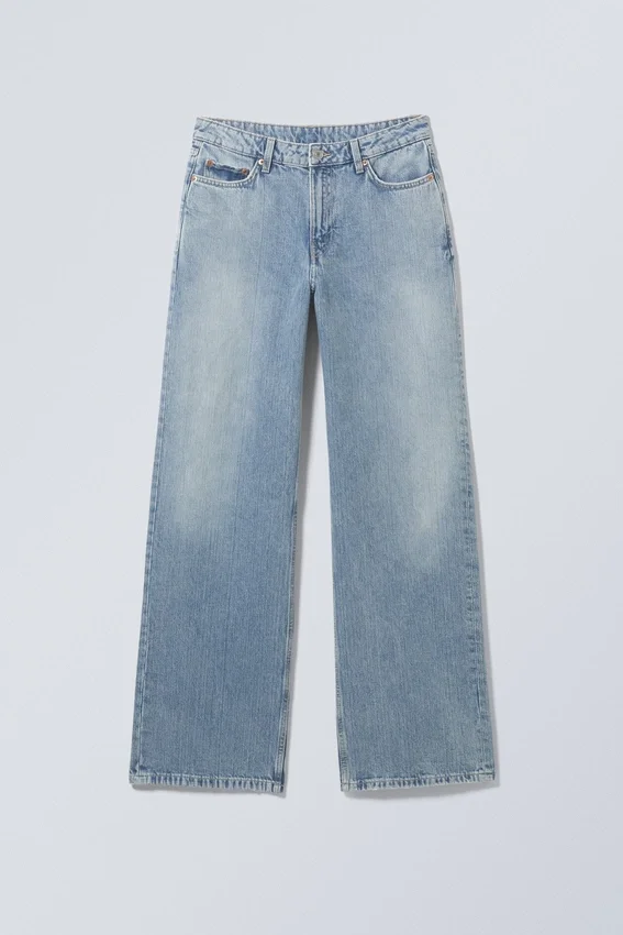 Area Mid Rise Loose Wide Jeans – Blue Fade – Medium Blue Area Mid Rise Loose Wide Jeans – Blue Fade – Medium Blue