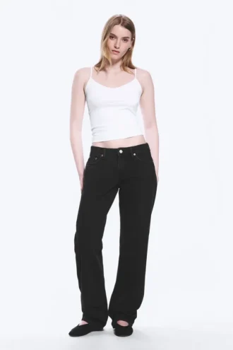 Arrow Low Rise Regular Straight Jeans – Tuned Black – Black