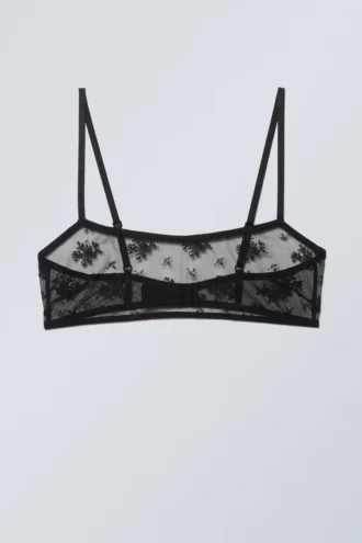 Ash Lace Semi Scooped Bra – Black Lace