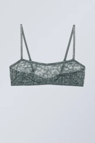 Ash Lace Semi Scooped Bra – Grey Lace