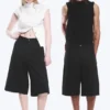 Astro Loose Baggy Linen-Blend Shorts – Black