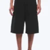 Astro Loose Baggy Linen-Blend Shorts – Black