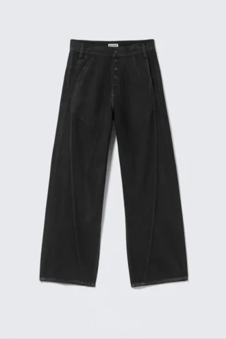 Astro Loose Utility Baggy Leg Unisex Jeans – Black Coating – Black Astro Loose Utility Baggy Leg Unisex Jeans – Black Coating – Black