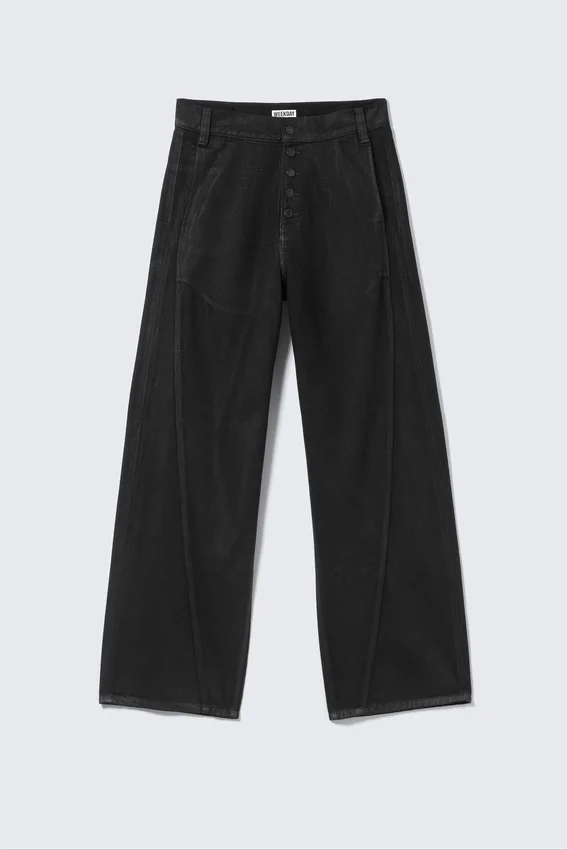 Astro Loose Utility Baggy Leg Unisex Jeans – Black Coating – Black Astro Loose Utility Baggy Leg Unisex Jeans – Black Coating – Black