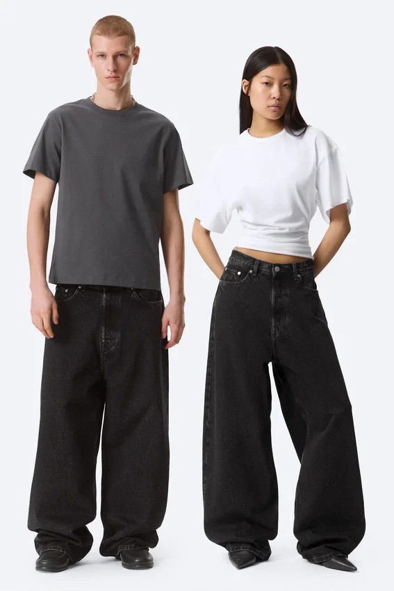 Astro Mid Rise Baggy Faux Leather Pocket Jeans – Black Rinse – Black Astro Mid Rise Baggy Faux Leather Pocket Jeans – Black Rinse – Black