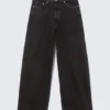 Astro Mid Rise Baggy Faux Leather Pocket Jeans – Black Rinse – Black Astro Mid Rise Baggy Faux Leather Pocket Jeans – Black Rinse – Black