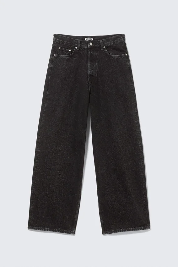 Astro Mid Rise Baggy Faux Leather Pocket Jeans – Black Rinse – Black Astro Mid Rise Baggy Faux Leather Pocket Jeans – Black Rinse – Black