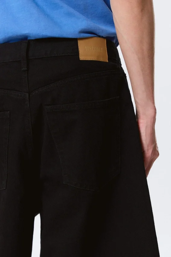 Astro Mid Rise Loose Baggy Denim Shorts – Black Rinse – Black Astro Mid Rise Loose Baggy Denim Shorts – Black Rinse – Black