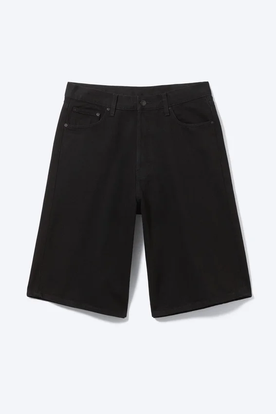 Astro Mid Rise Loose Baggy Denim Shorts – Black Rinse – Black Astro Mid Rise Loose Baggy Denim Shorts – Black Rinse – Black