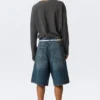 Astro Mid Rise Loose Baggy Denim Shorts – Blue Hymn – Medium Blue Astro Mid Rise Loose Baggy Denim Shorts – Blue Hymn – Medium Blue