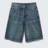 Astro Mid Rise Loose Baggy Denim Shorts – Blue Hymn – Medium Blue Astro Mid Rise Loose Baggy Denim Shorts – Blue Hymn – Medium Blue