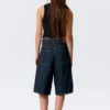 Astro Mid Rise Loose Baggy Denim Shorts – Blue Rinse – Dark Blue Astro Mid Rise Loose Baggy Denim Shorts – Blue Rinse – Dark Blue
