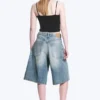 Astro Mid Rise Loose Baggy Denim Shorts – Blue Stream – Medium Blue Astro Mid Rise Loose Baggy Denim Shorts – Blue Stream – Medium Blue